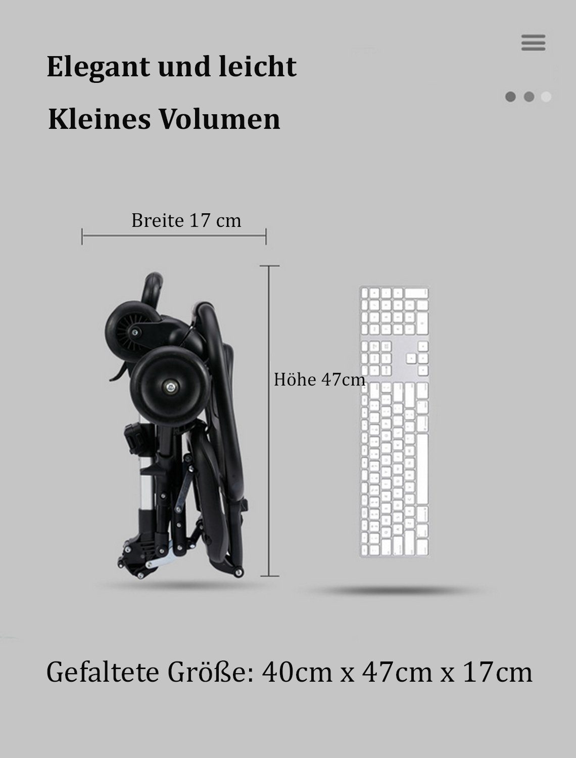 Kinder-Buggy Kinderwagen Baby Buggy ultraleicht und klappbar mit Sitzkissen