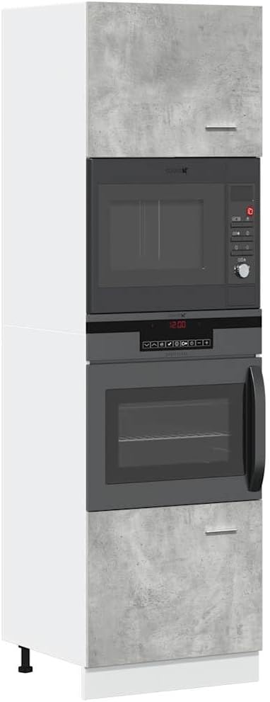 vidaXL Mobile per Microonde “Lyon” Grigio Cemento 60x57x207 cm