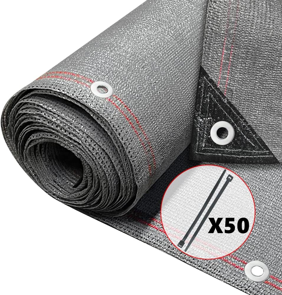 VOUNOT Rete Ombreggiante 1.5脳10m, Telo Frangivista Recinzione Giardino 230 g/m虏 HDPE, Tessuto Ombra Privacy Antistrappo Antivento con Fascette, per Esterno, Serra, Balcone, Giardino, Verde