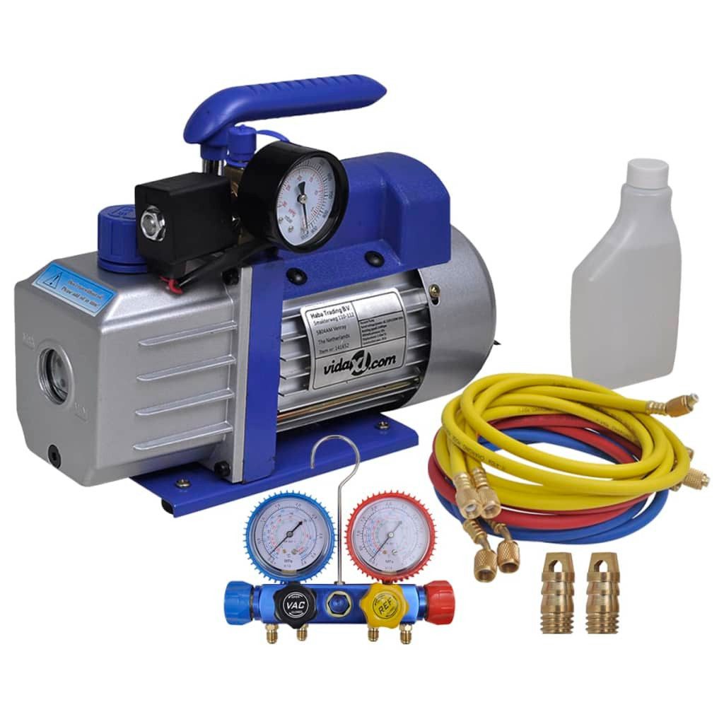 Kompressor NA Vakuumpumpe Einstufig mit 4-Wege-Verteiler-Manometer Set