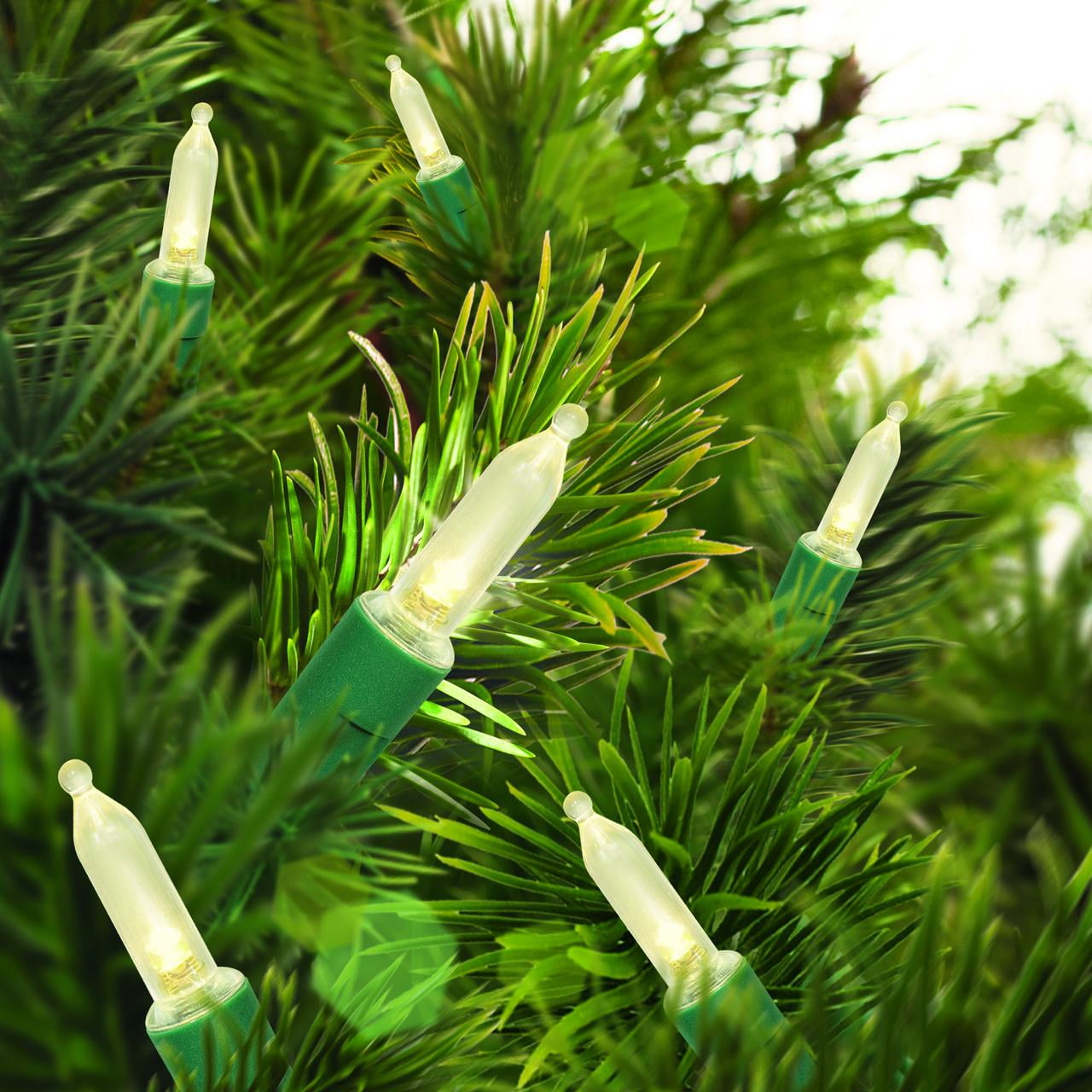 Holiday Time 300 Count Warm White LED Mini Christmas Lights with Green Wire, 59 ft, Indoor/Outdoor