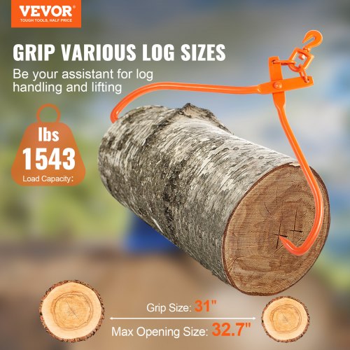 VEVOR Holzschleuderzange, 32 Zoll, 2 Klauen, Holzhebezange, robust, drehbar