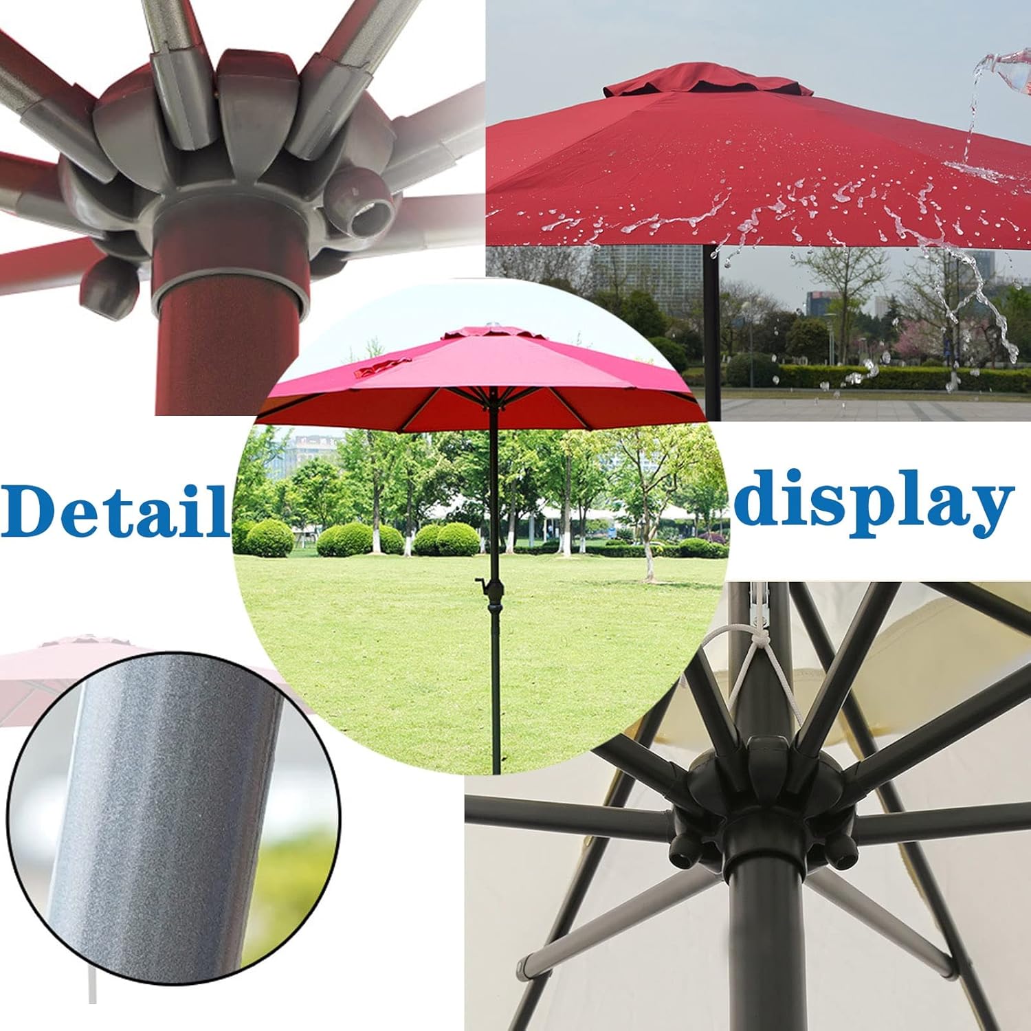 Ersatz-Sonnenschirm für den Außenbereich, Sonnenschirm für den Außenbereich, Belüftung, einfache Montage, regenfest, Sonnenschutz, Windschutz, für Strand/Pool/Terrasse, Strandschirm Good