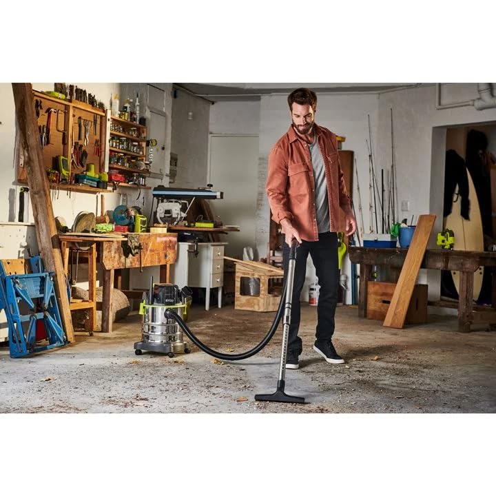 RYOBI 18 V ONE  Cordless 4,75 galloni vuoto umido e secco (solo utensile) con tubo, strumento per fessure, ugello per pavimento e bacchette di estensione : Amazon.it: Fai da te