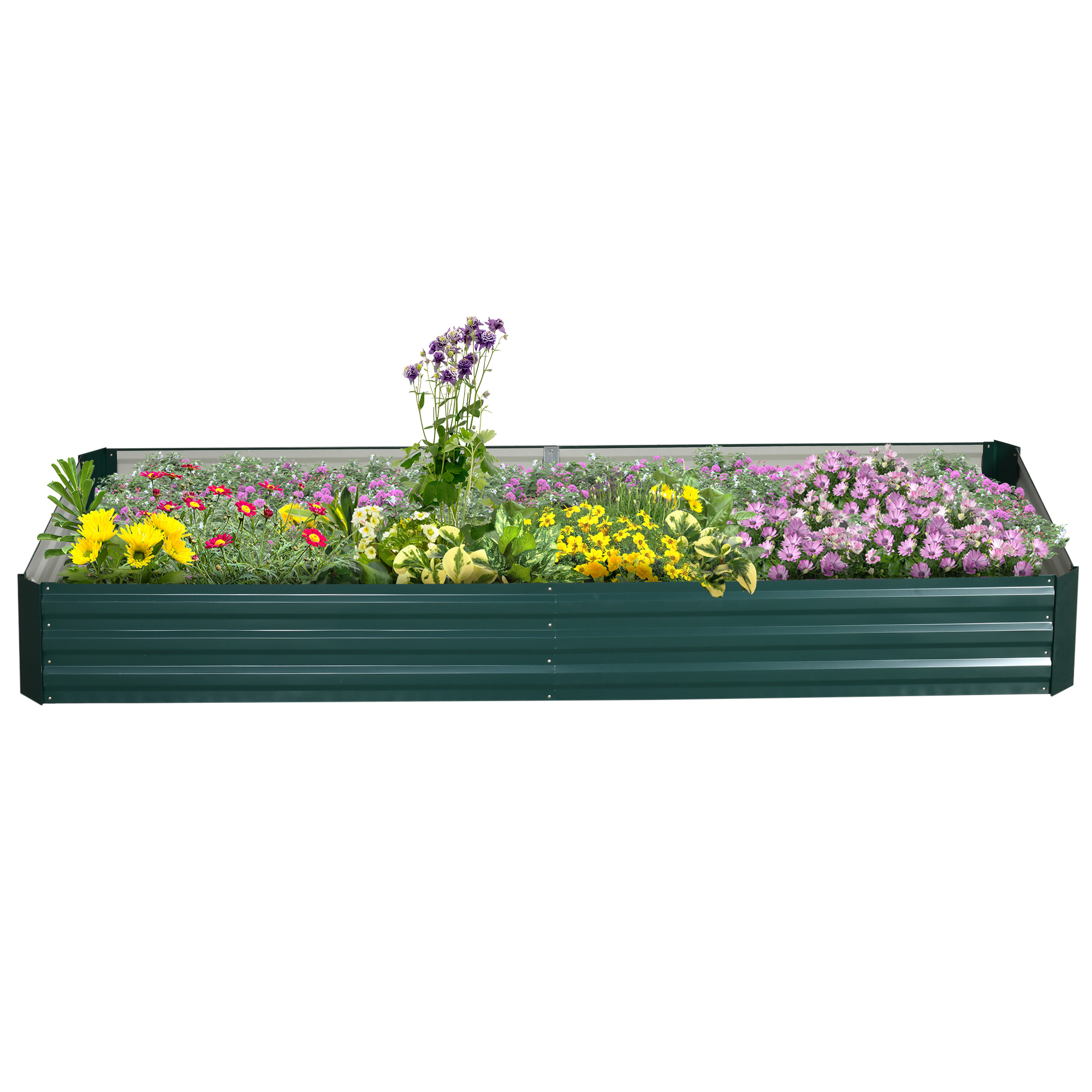 Outsunny Stahl-Hochbeet, offener Boden, einfacher Aufbau, 95L x 90,5B x 29,8H cm, Grün