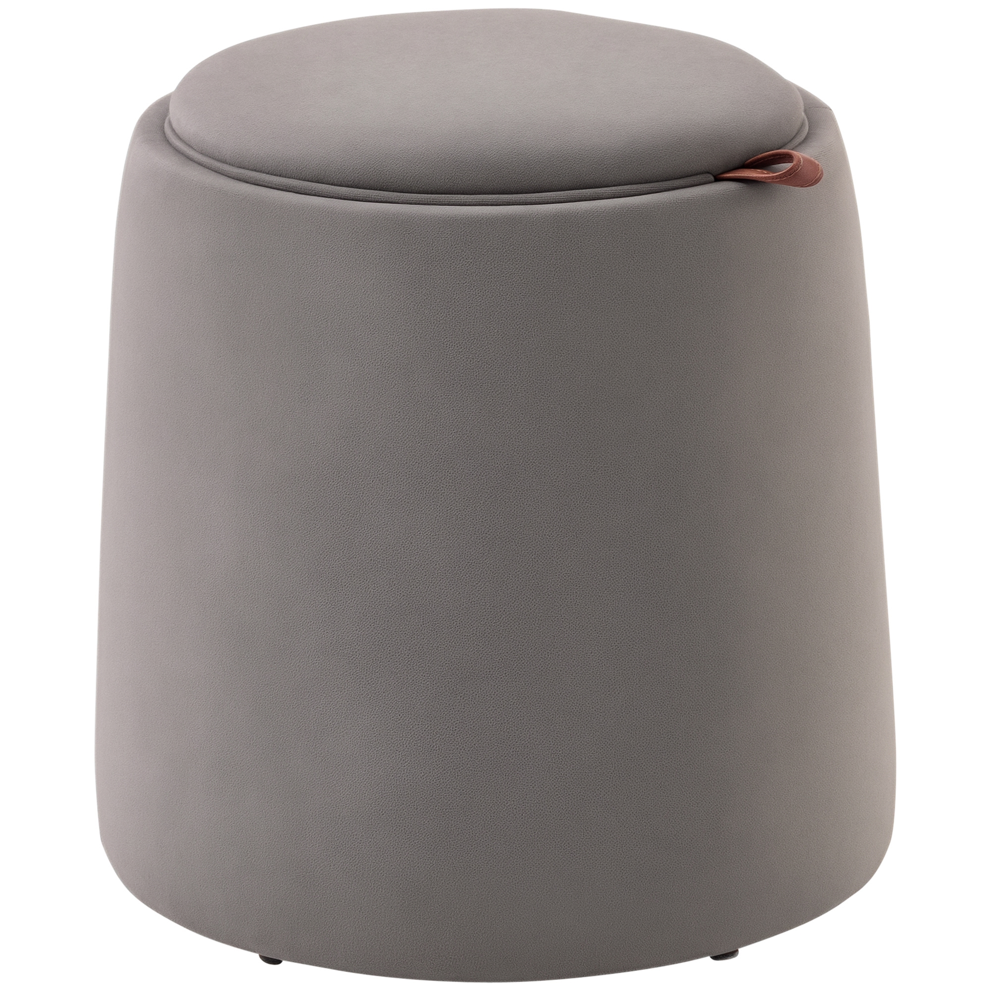 HOMCOM 2-in-1 Hocker in Samtoptik inklusive Stauraum und abnehmbaren Deckel Φ44 cm x 47,5 cm Grau