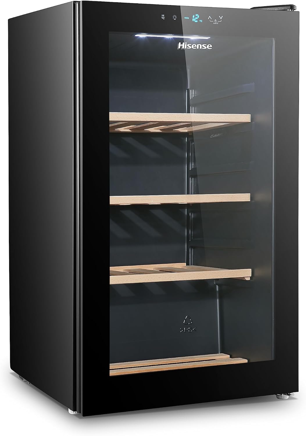 Hisense MWC4894GF Wine Cellar 30 Bottles, Monotemperature, Anti-UV Glasses, Wooden Shelves, Touch Display, LED Lighting, Year 2023