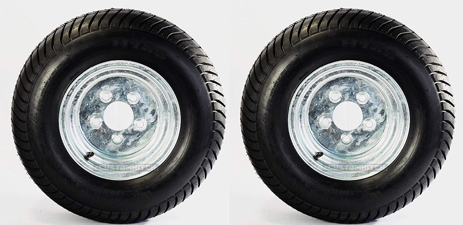 2 Pack Trailer Tire On Rim 20.5X8 10 205/65 10 20.5X8.0 10 5 Lug E Galvanized