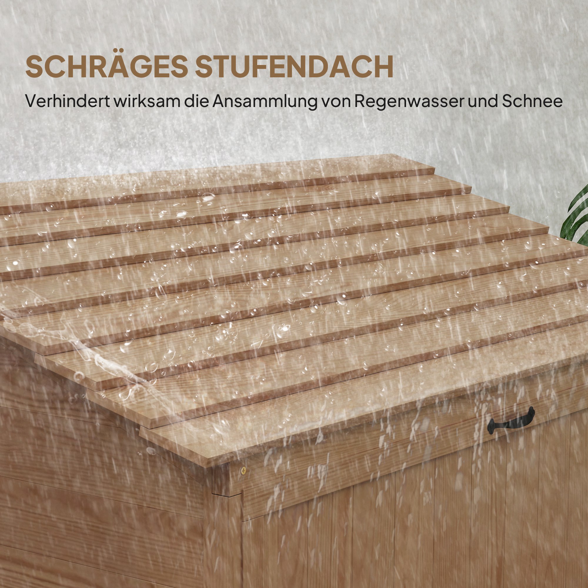 Tuinopbergkast met Uitklapbare Tafel, Werkzeugschuur met Dak 110 x 54 x 136 cm, Vurenhout, Bruin