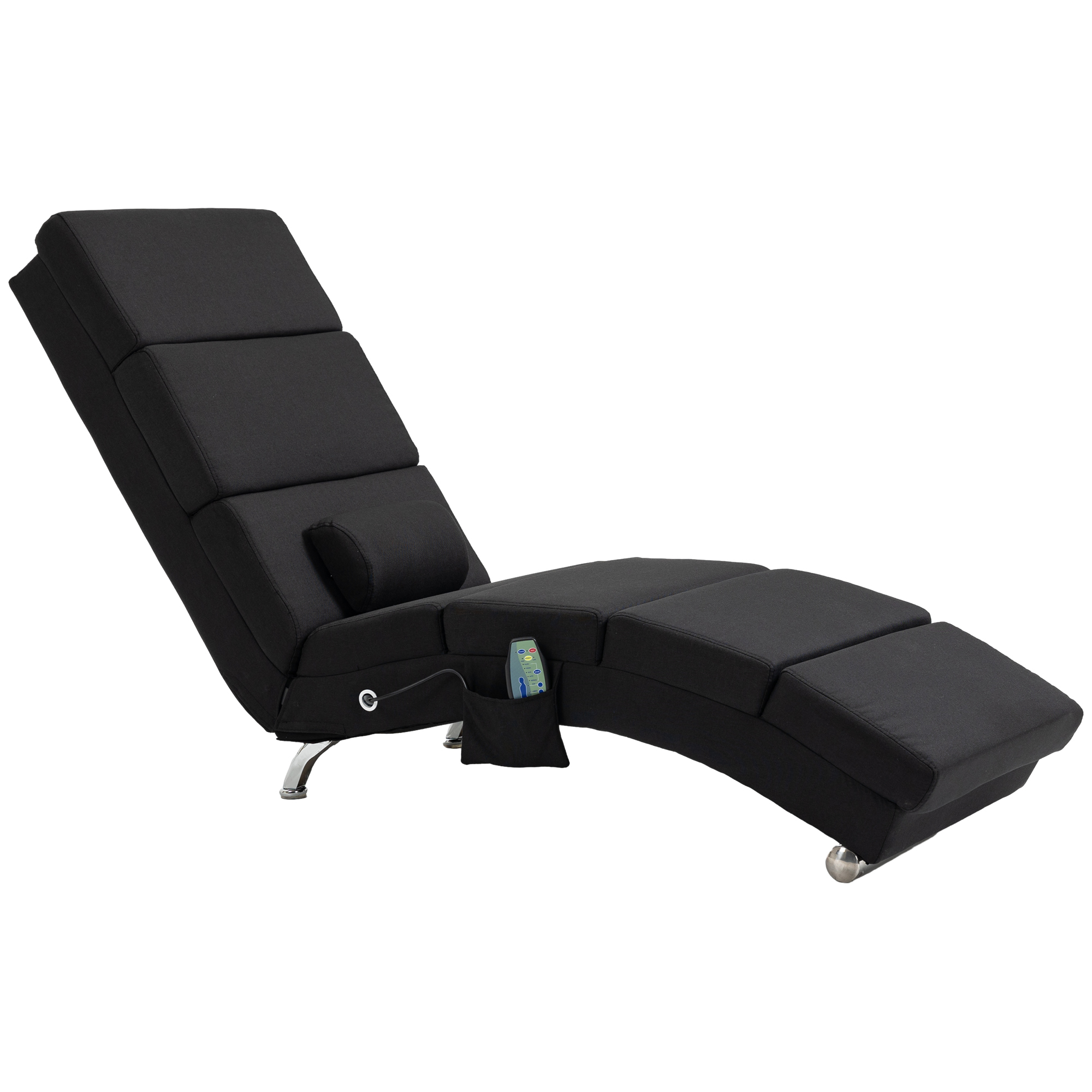 HOMCOM Massagesessel, Relaxsessel, Liegesessel mit 8 Vibrationspunkten, 5 Modi, 56 x 168 x 84 cm, Schwarz