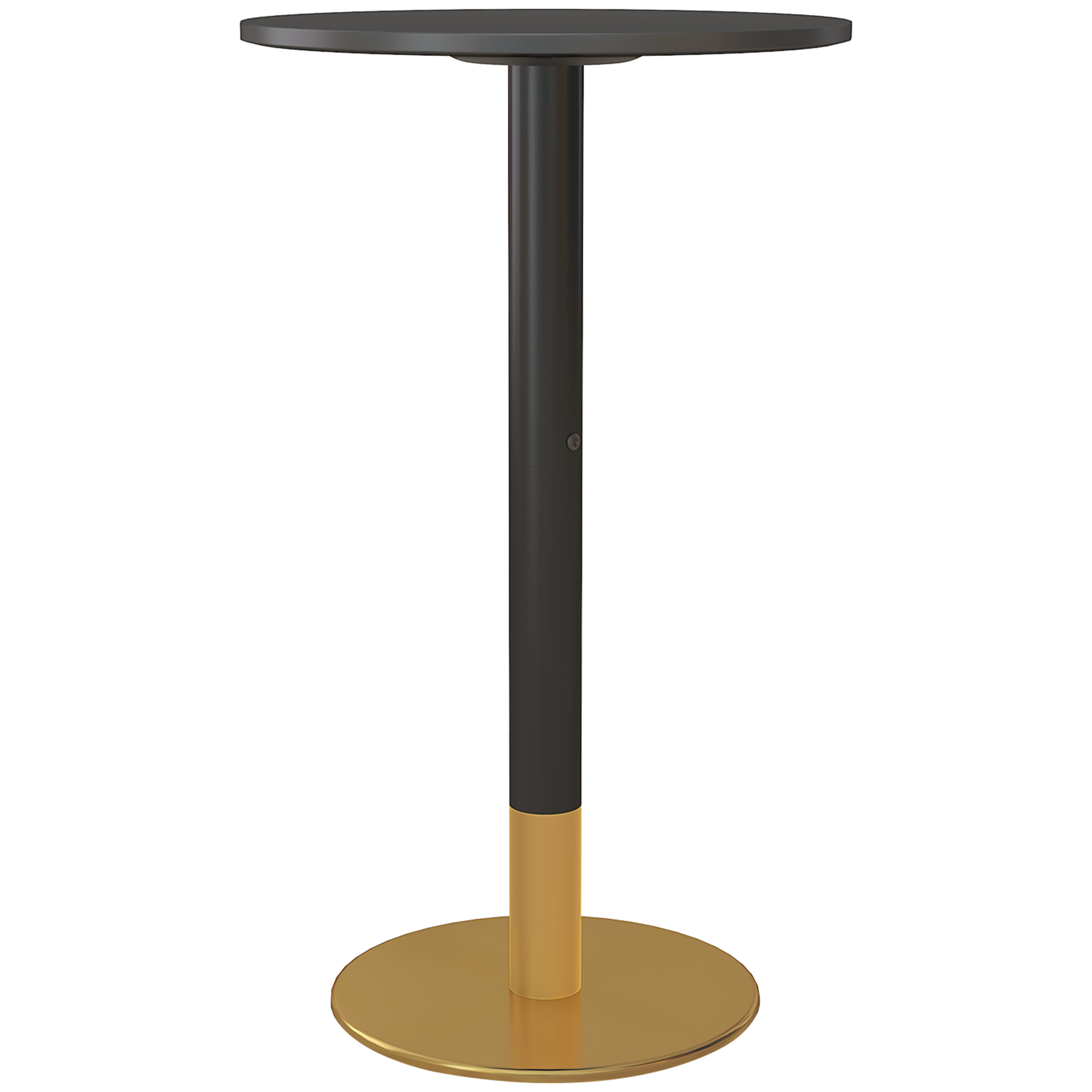 HOMCOM Bartisch runder Bistrotisch Küchentisch modernes Design Stahlgestell 60L x 60B x 102H cm schwarz