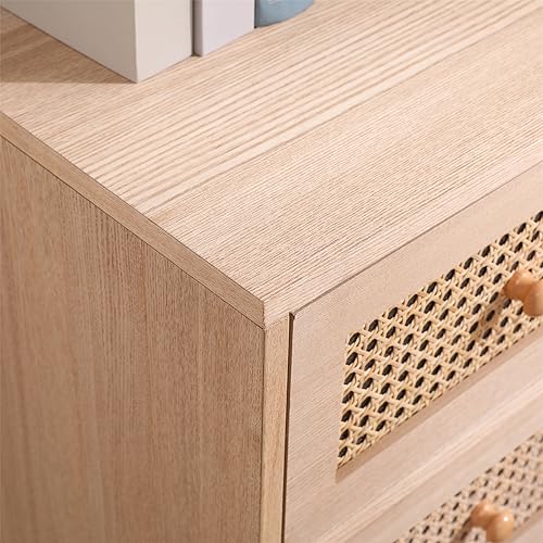 Cassettiera rustica in legno naturale con 3 grandi cassetti per camera da letto, finitura nera : Amazon.it: Casa e cucina