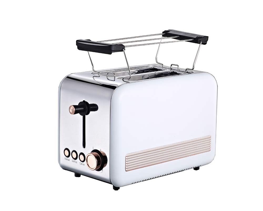 Toaster Retro 2-ScheibenToaster Toastautomat 850 Watt weiß rosegold