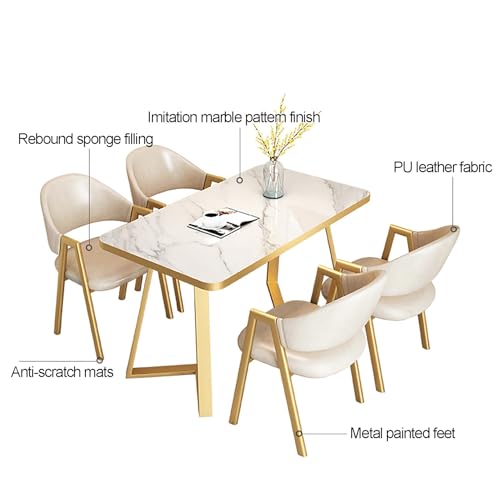 YHKJLYH Sala Ricevimenti per Ufficio Set Tavolo E Sedie Club, Set Tavolo da Pranzo Rettangolare, Combinazione Tavolo E Sedie da Negoziazione Salvaspazio, Mobili in Stile Moderno, per Cucina, Bar, Ba : Casa e cucina