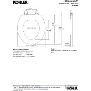 KOHLER K 4648 96   Sedile WC rotondo con cerniere in plastica colorata : Amazon.it: Fai da te