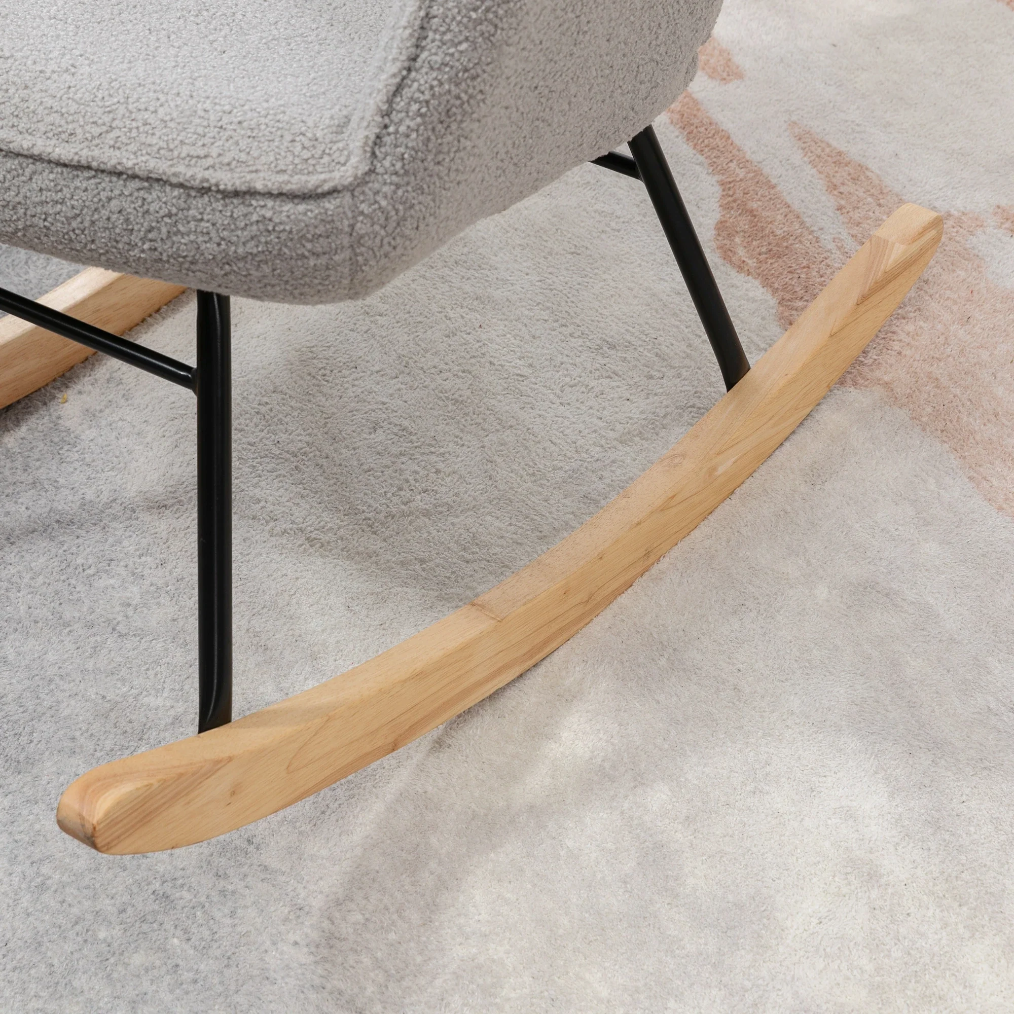 HOMCOM Schaukelstuhl Wohnzimmer Schwingsessel elegant gemütlich