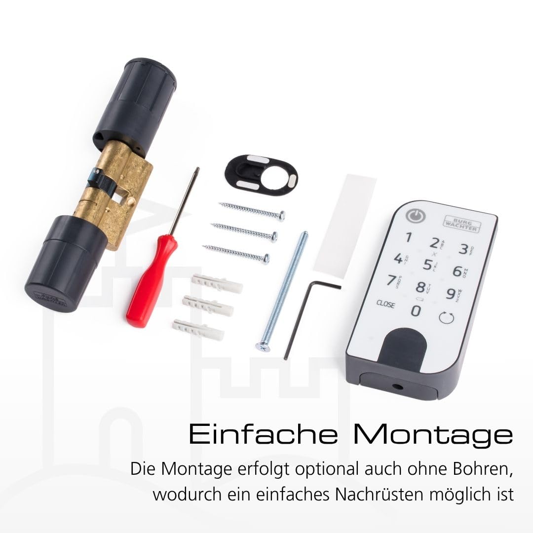 Elektronisches Türschloss secuENTRY ENTRY Home 2.0 mit Keypad Zahlencode App Funköffnung Zylinder für Türen bis 118 mm IP53