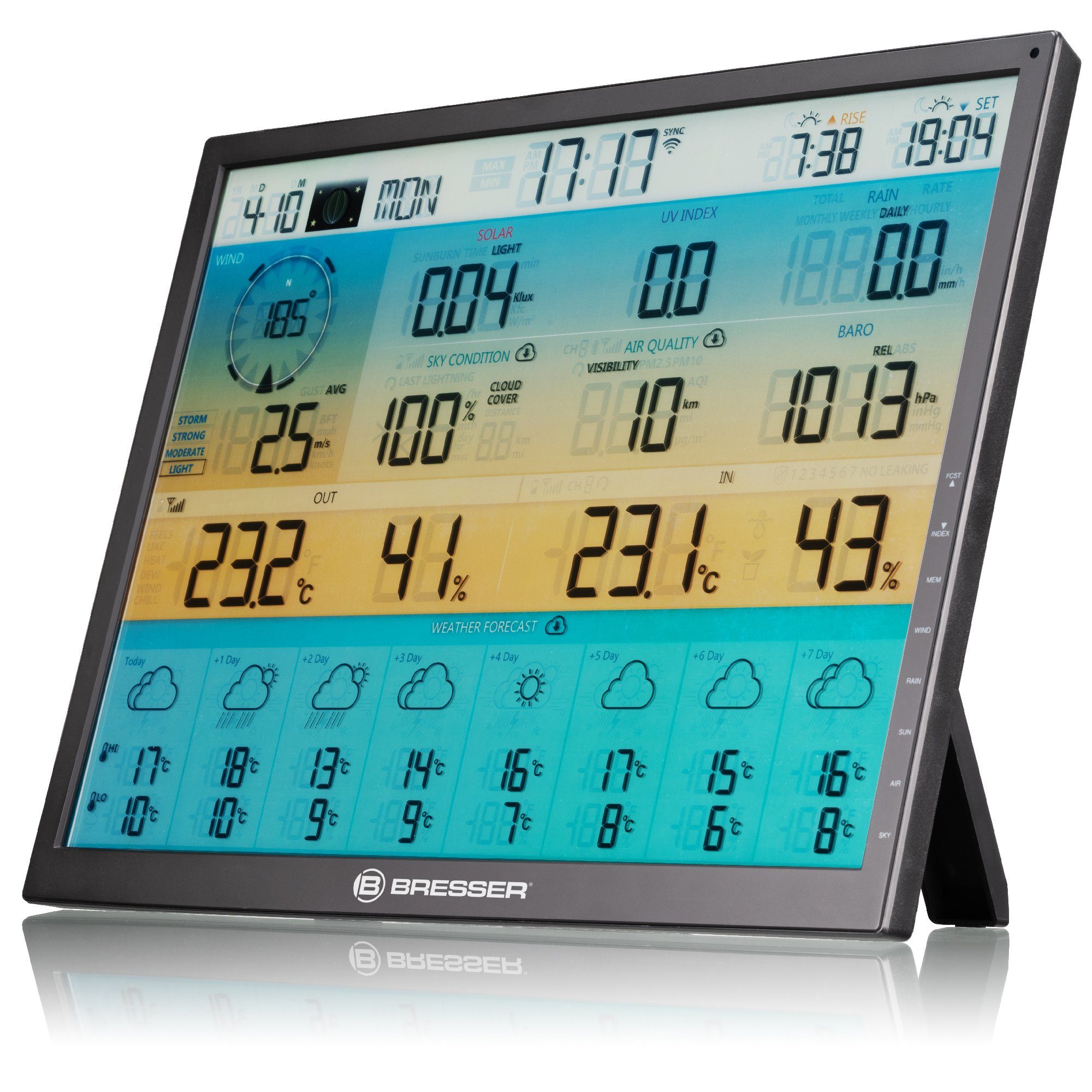 Wetterstation BRESSER 8-Tage 4CAST XL WLAN-Wetterstation 7-in-1 solar