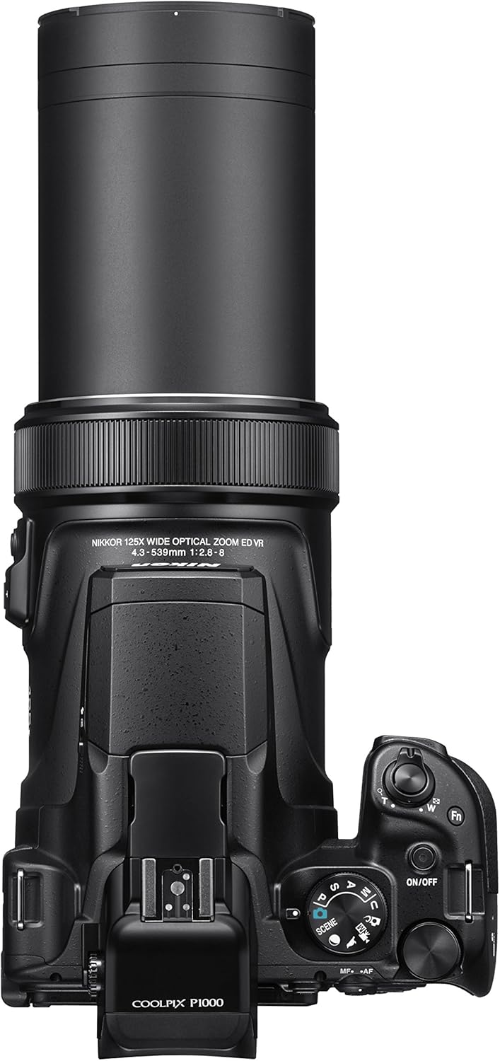 Nikon Coolpix P1000 Fotocamera Bridge, Zoom Ottico 125x, Video 4K/UHD, Bluetooth, Wi-Fi, Nero