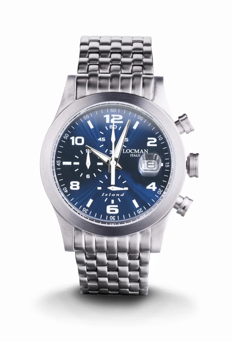 Orologio Locman Island Crono blu bracciale acciaio 0618A02-00BLWHB0