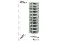 Scaffale girevole portaminuteria Tecnotelai 435x490x1690mm con 66+6 caselle in metallo