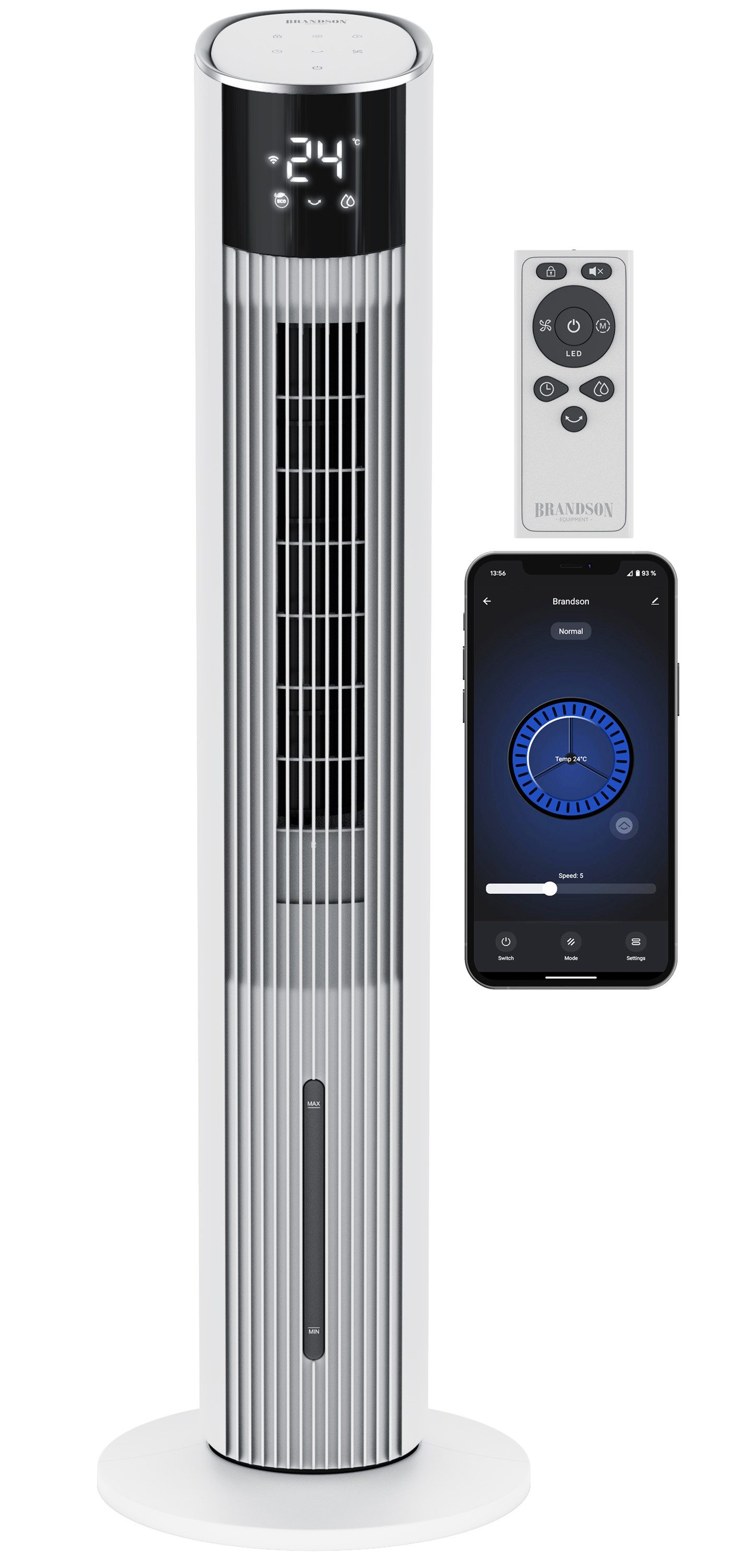 Ventilatorkombigerät mobiler Luftkühler mit Wasserkühlung, 3,5L Wassertank, Klimagerät, 60W