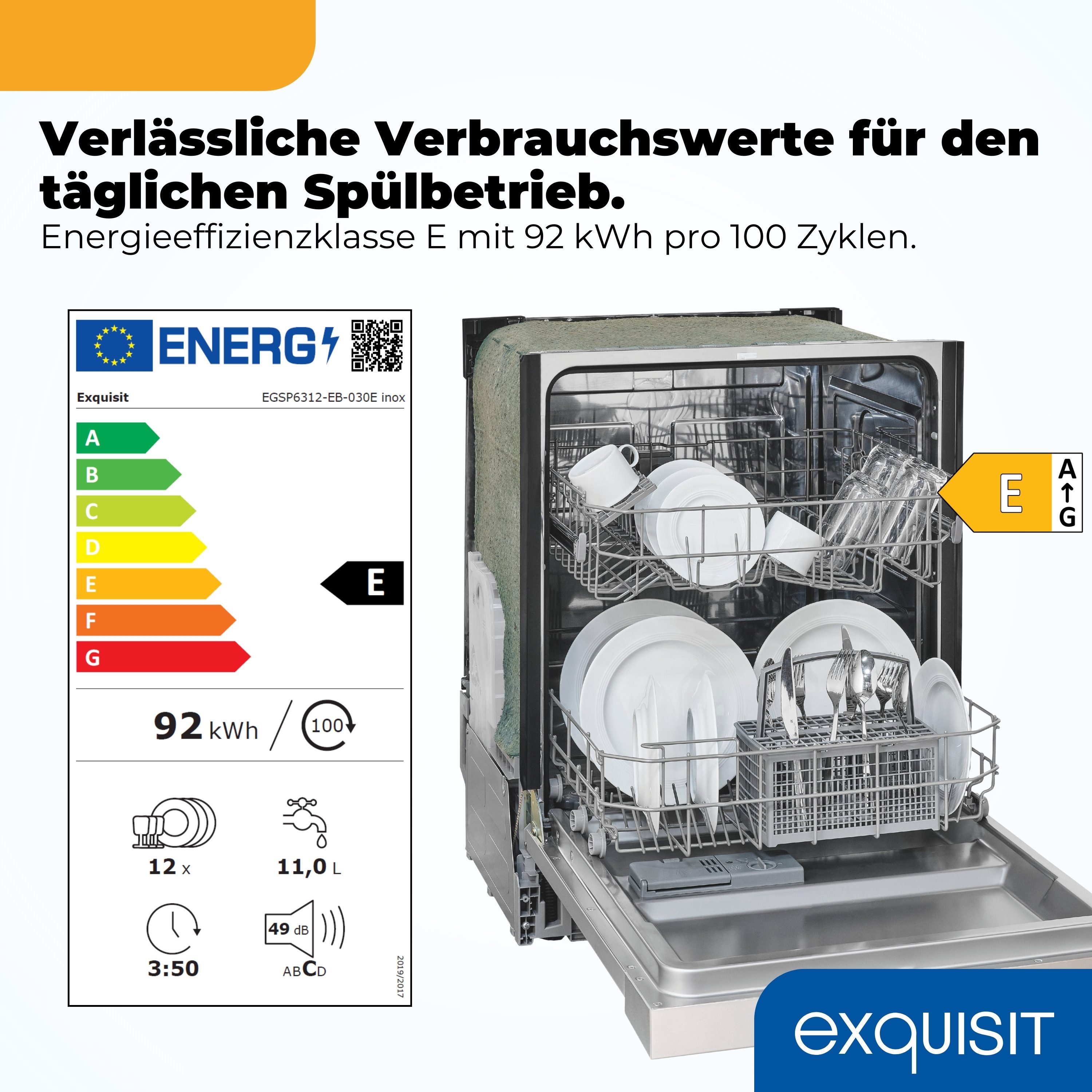 teilintegrierbarer Geschirrspüler EGSP56312-EB-030E