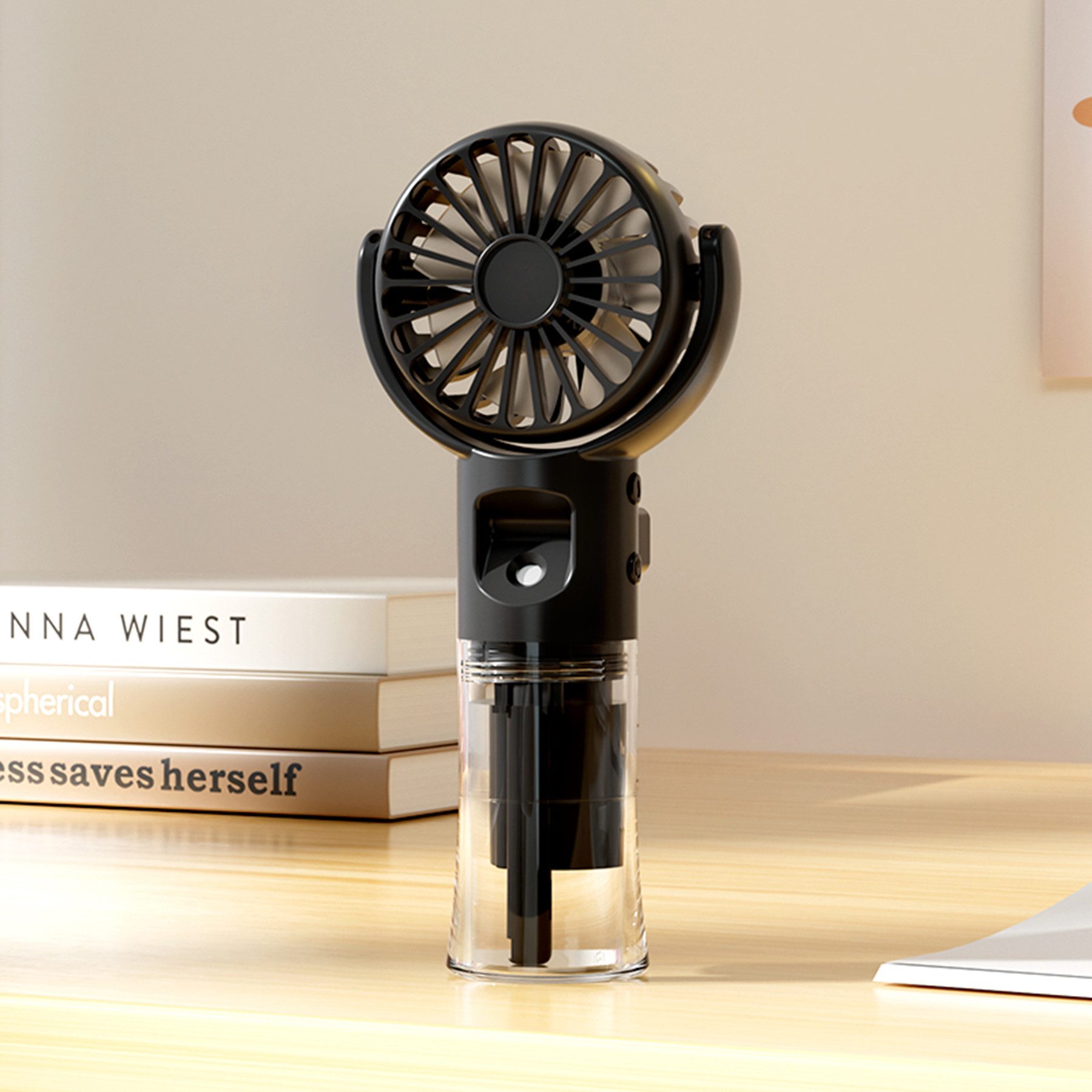 Mini USB-Ventilator Handventilator Mit Wassernebel, Tragbarer USB Wiederaufladbarer 800MAH