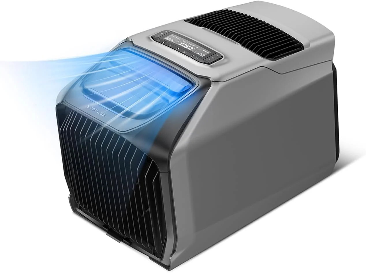 ECOFLOW WAVE 3 Tragbare Klimaanlage, 1800 W/6100 BTU Kühlen, 2000 W/6800 BTU Heizen, 1000 W Schnellladen in 75 Min., 8 Std. Akkulaufzeit