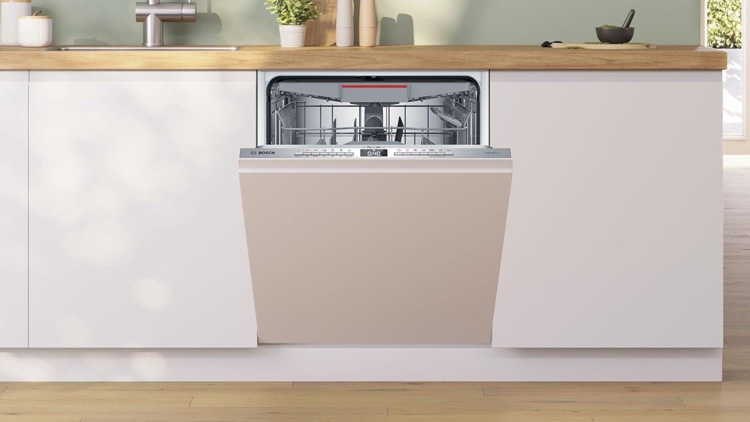 Bosch SMU4ECS28E, Serie 4, Smarter Unterbau-Geschirrspüler 60 cm, Besteckschublade, Spülmaschine Made in Germany, besonders Leise, Extra Trocknen, schneller sauberes Geschirr, Ferndiagnose, Edelstahl