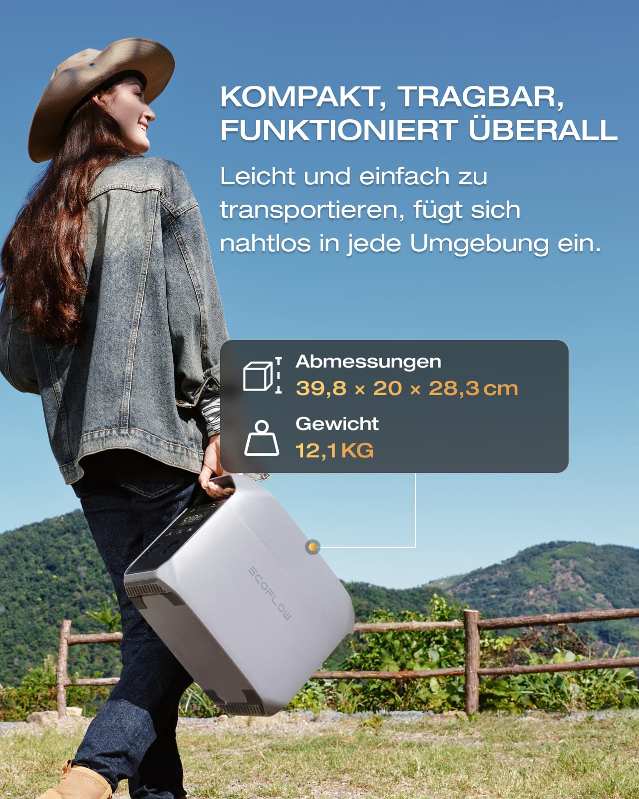 Tragbare Powerstation DELTA 3 Classic 1024 Wh 1800 W LiFePO4 3600 W Spitzenleistung X-Stream Schnellladung 500 W Solaraufladung