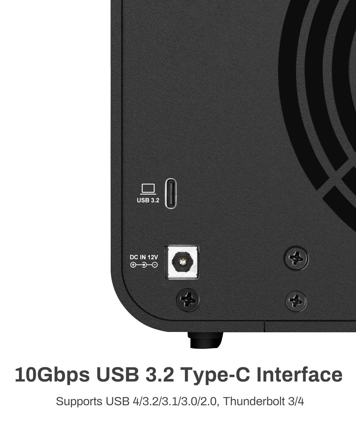Externes Festplattengehäuse D4-320 für 4 SATA-Festplatten, USB 3.2 Gen 2 mit 10 Gbps, werkzeugloser Einbau und Hot Swapping