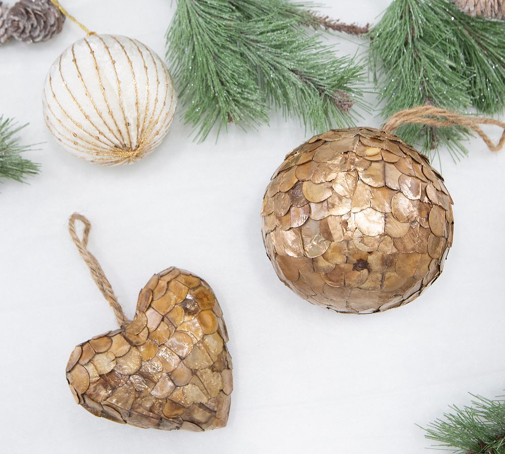 Shatterproof Gold Pod Ornaments   Set of 12   tiaotiao
