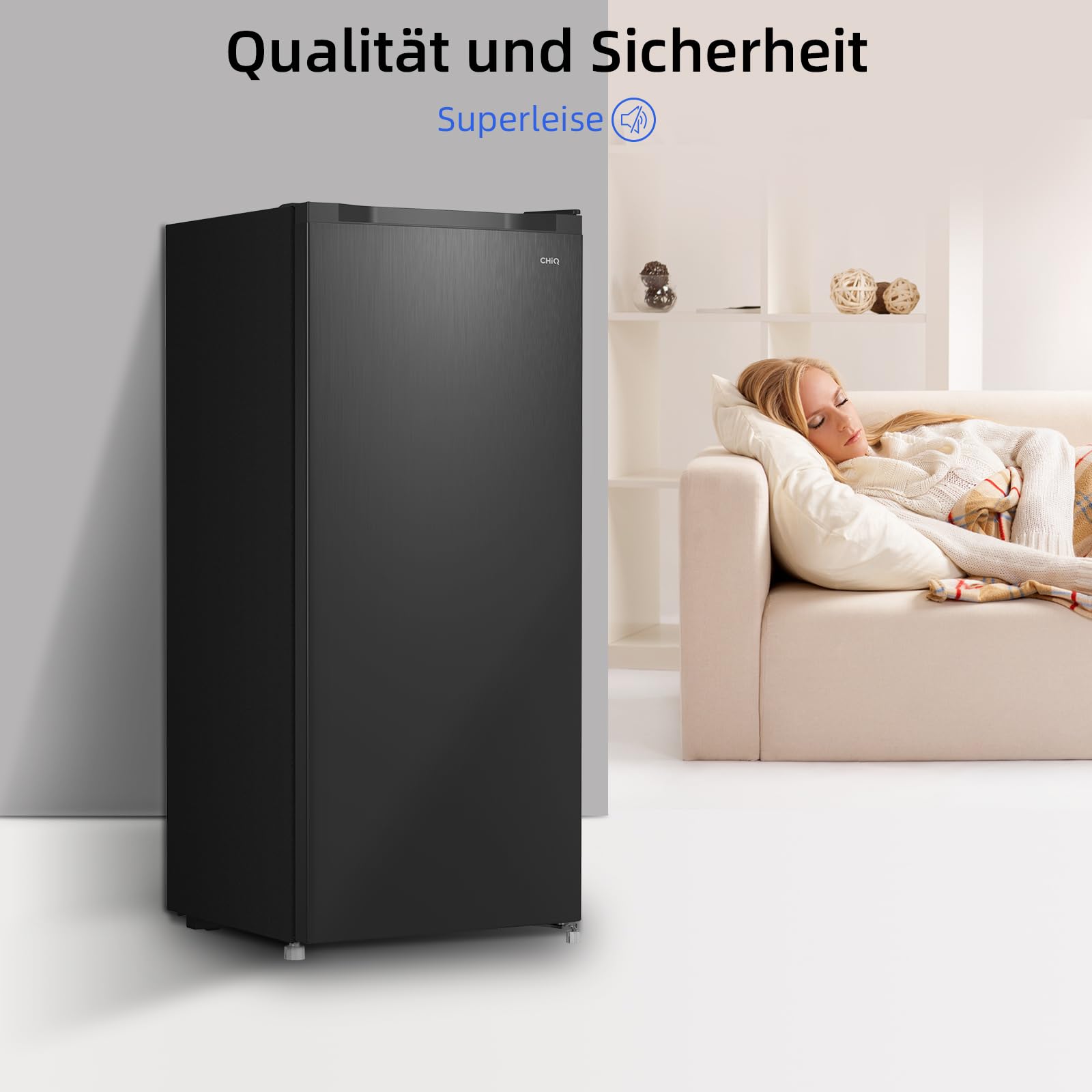 Gefrierschrank 145 L mit wechselbarem Türanschlag, 4-Sterne-Gefrieren, Modell FSD160D4E, schwarz