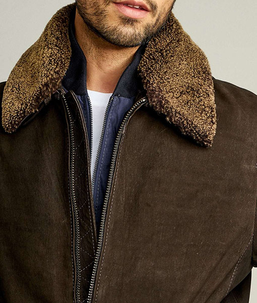 Men’s Leather Bomber Fur Collar Jacket