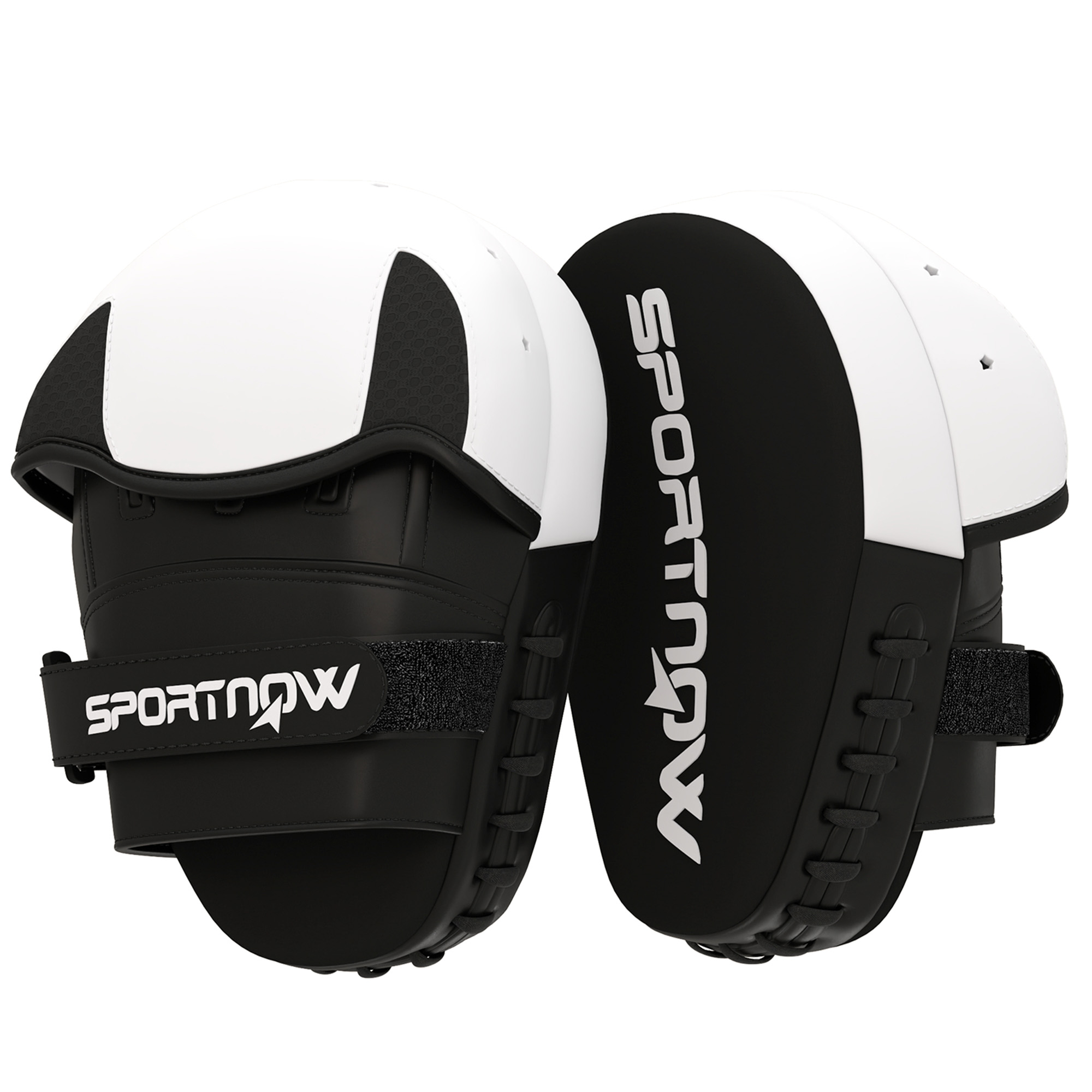 SPORTNOW Boxschlagpolster Boxhandschuhe mit Fingerschutz für Muay Thai Kickboxen Kampfkünste MMA 24 x 19 x 4 cm weiß