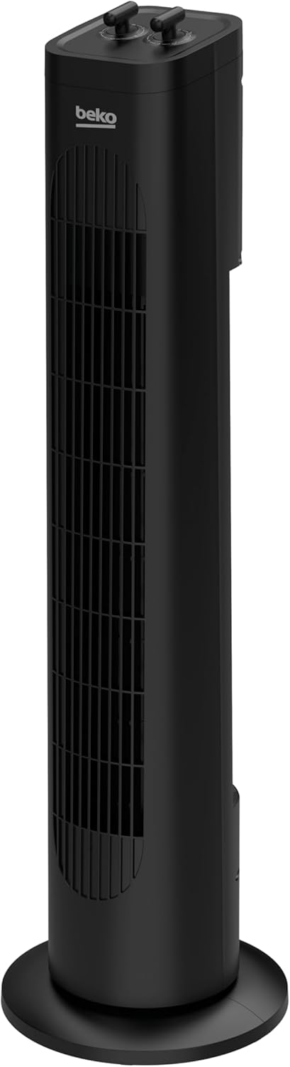Beko EFW6900B Digital Tower Fan, 45W, 4 Speed, LED Display, Oscillation 70°, Timer 24h, Black