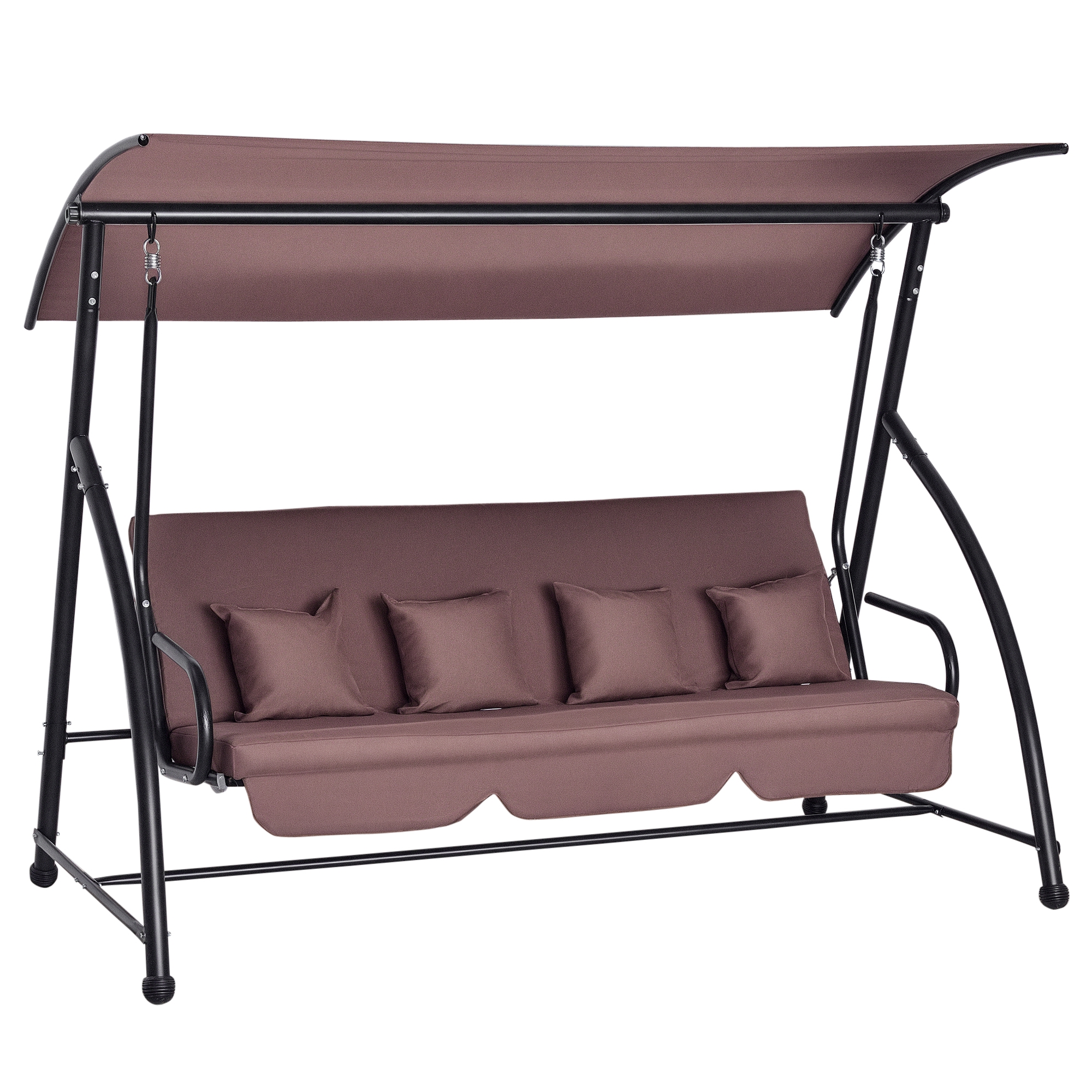 Outsunny Hollywoodschaukel mit Liegefunktion Braun 215 x 120 x 165cm