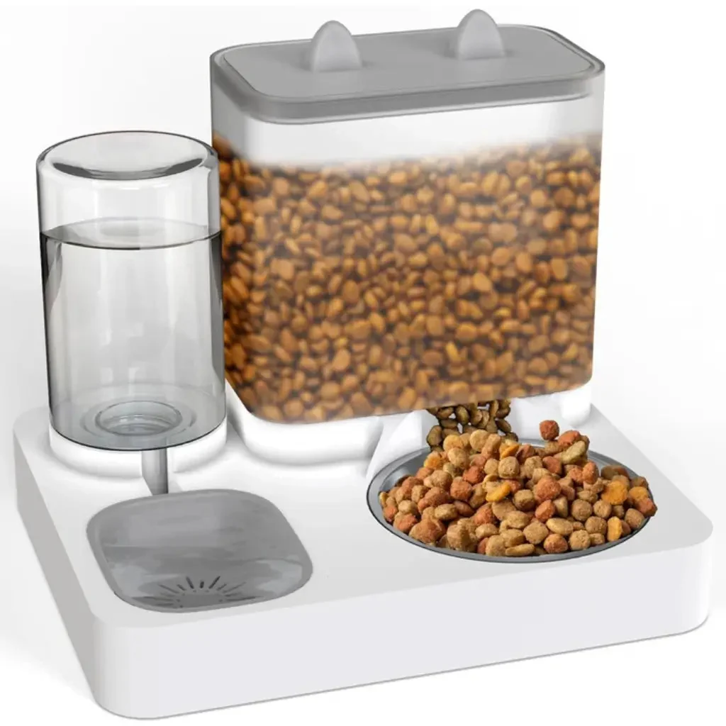 2-in-1 Gravity Pet Feeder & Water Dispenser �C No Electricity, Food-Grade PP Plastic