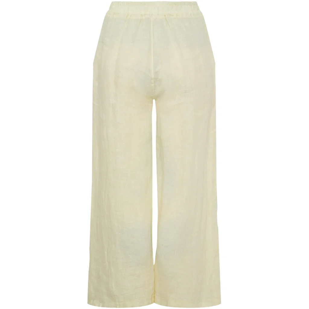 Lemon Linen Trousers with Pockets by Marta Du Chateau