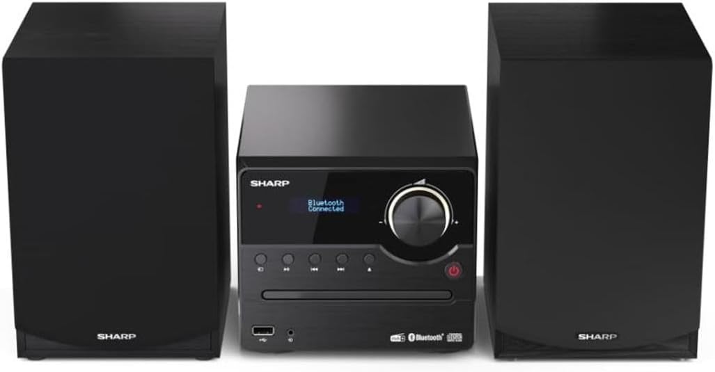 SHARP XL-B517D (BK) Stereo Sound System (45 Watts, Digital Radio with DAB+ and FM Tuner, Bluetooth) Black