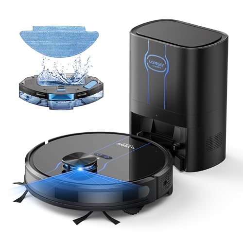 Laresar Clean Robot Vacuum, 3 in 1 Robotic Vacuum Cleaner with Self Emptying Station for 60 Days, LiDAR Navigation, 3500Pa Suction, WiFi/APP/Alexa, Ideal for Pet Hair, Carpet and Hard Floor