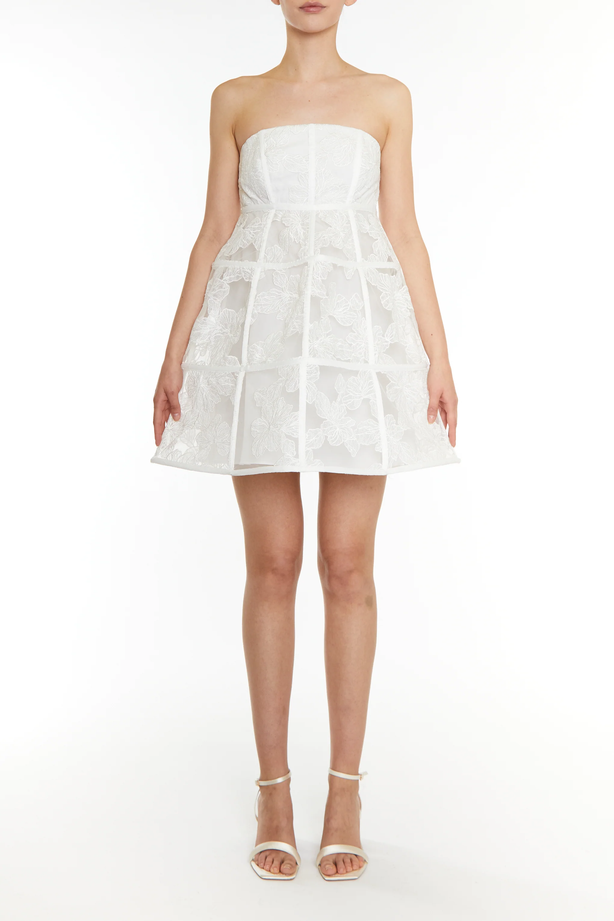 Micah White Bandeau Cage Mini Dress