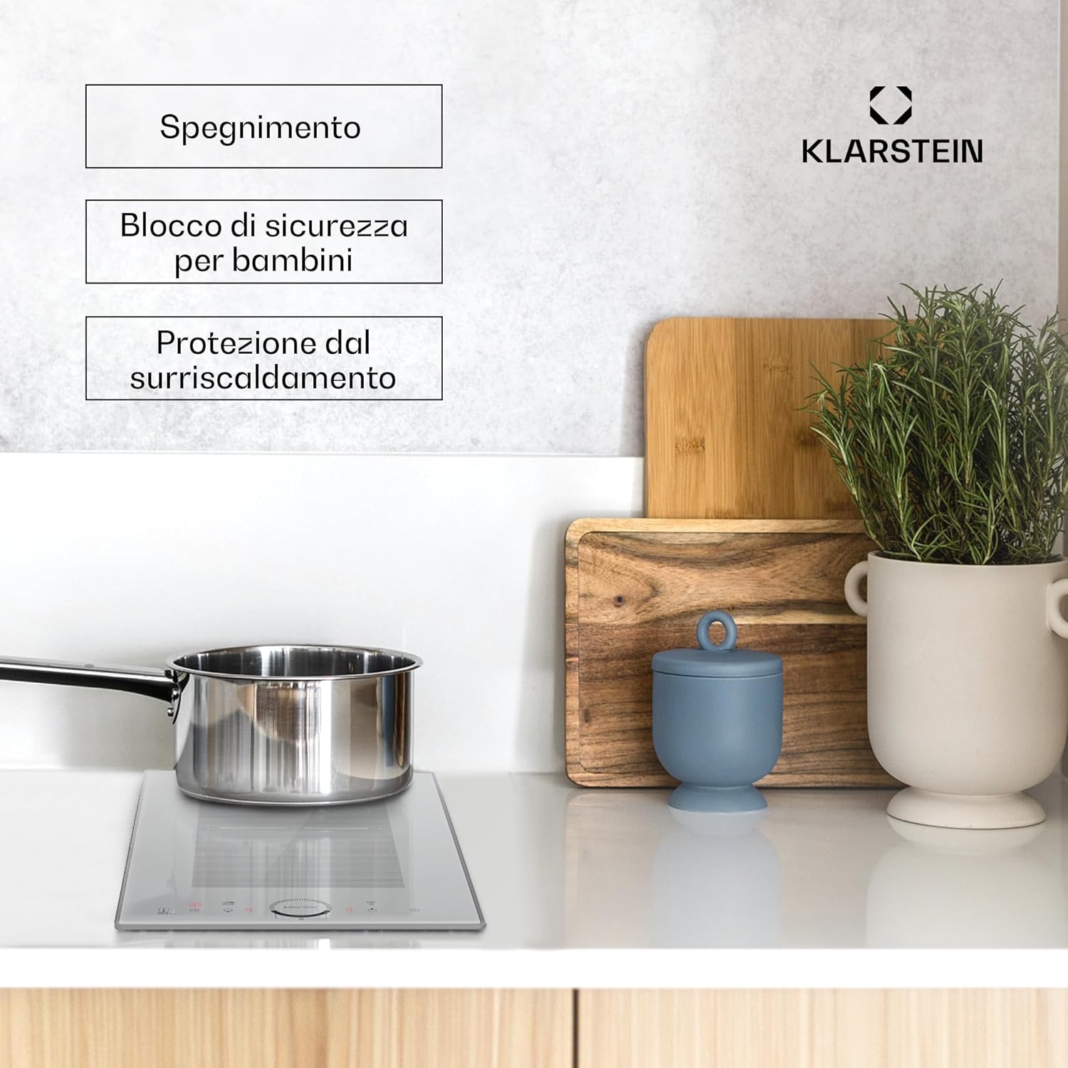 Klarstein Piastra Induzione 2 Fuochi, Piano Cottura Induzione 3500W, Piano Cottura Induzione a 2 Fuochi Integrata con Controllo Touch, Fornello a Induzione, Piastra ad Induzione Professionale 2 Zone