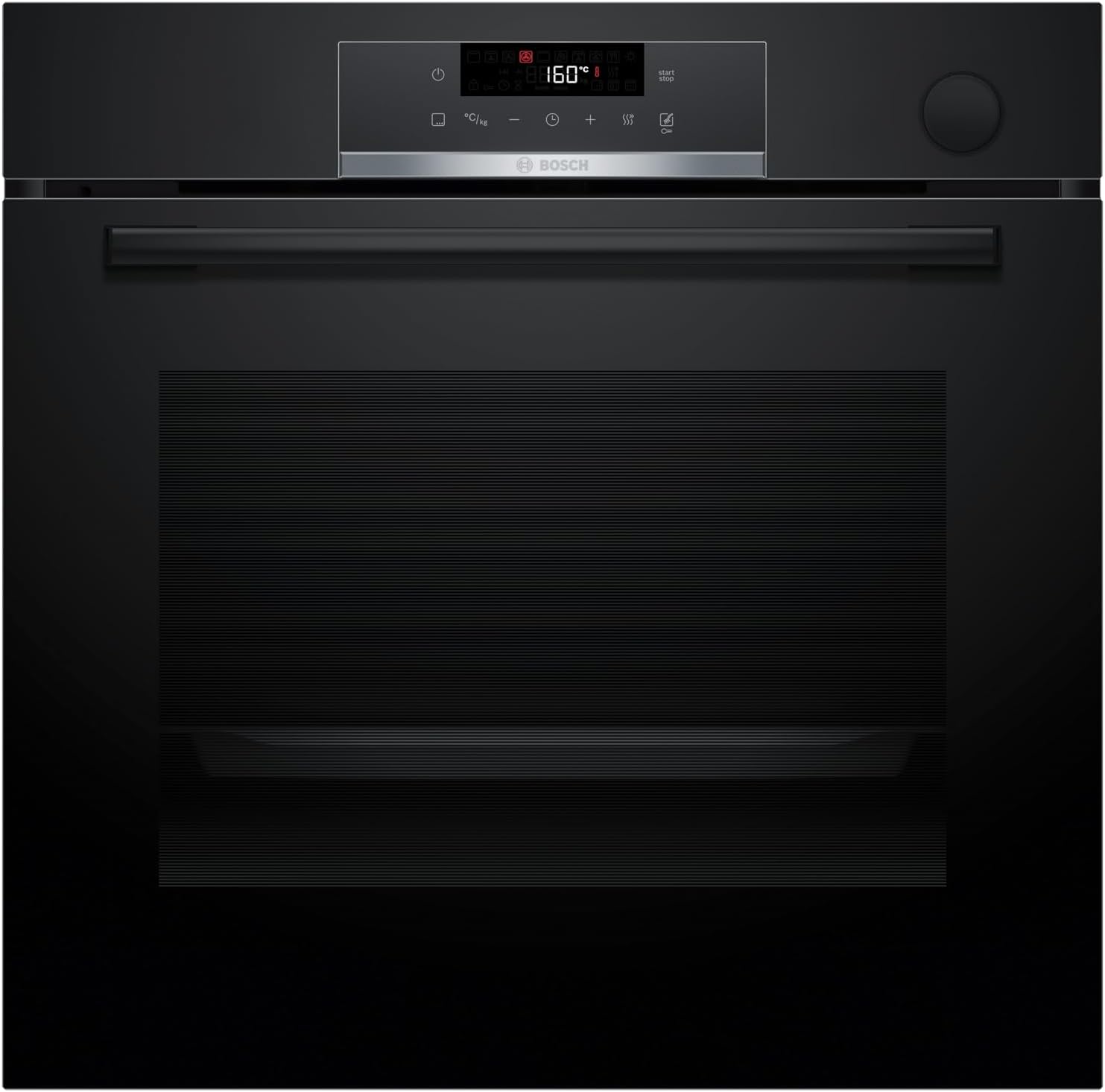 Bosch HBF011BR0 Serie 2, Forno da incasso, Aria Calda 3D: Cottura uniforme fino a 3 livelli, 3 manopole, Acciaio, Configurazione: A, 60 x 60 cm
