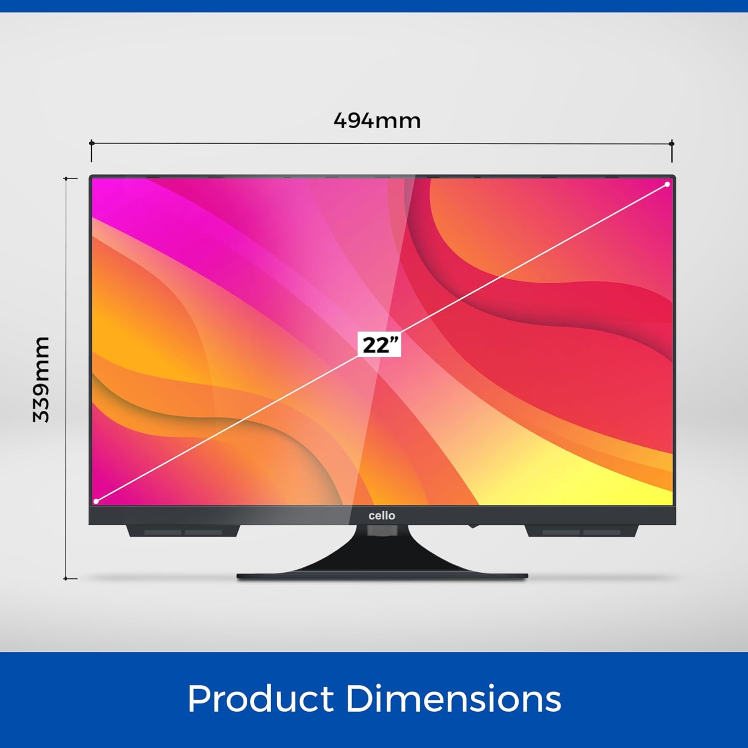 Cello C2224WS 12 Volt 22 Zoll Traveller Smart rahmenloser Fernseher Ultrafast WebOS, Pitch Perfect Lautsprecher Bluetooth, Netflix, Kleiner Fernseher für Wohnmobile und LKWs