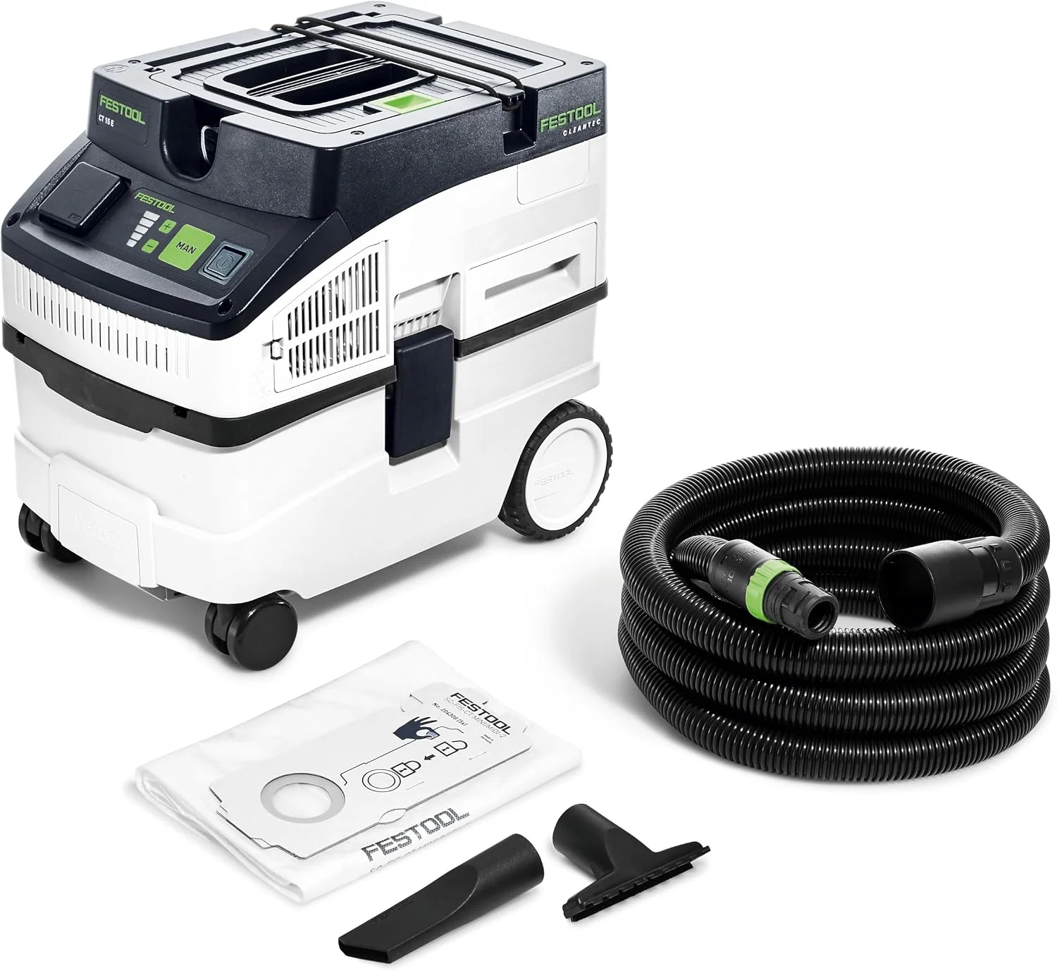 Festool Staubsauger, Weiß/Schwarz, Absaugmobil CT 15 E, Kompaktes system für Werkstatt & Baustelle mit Zubehör