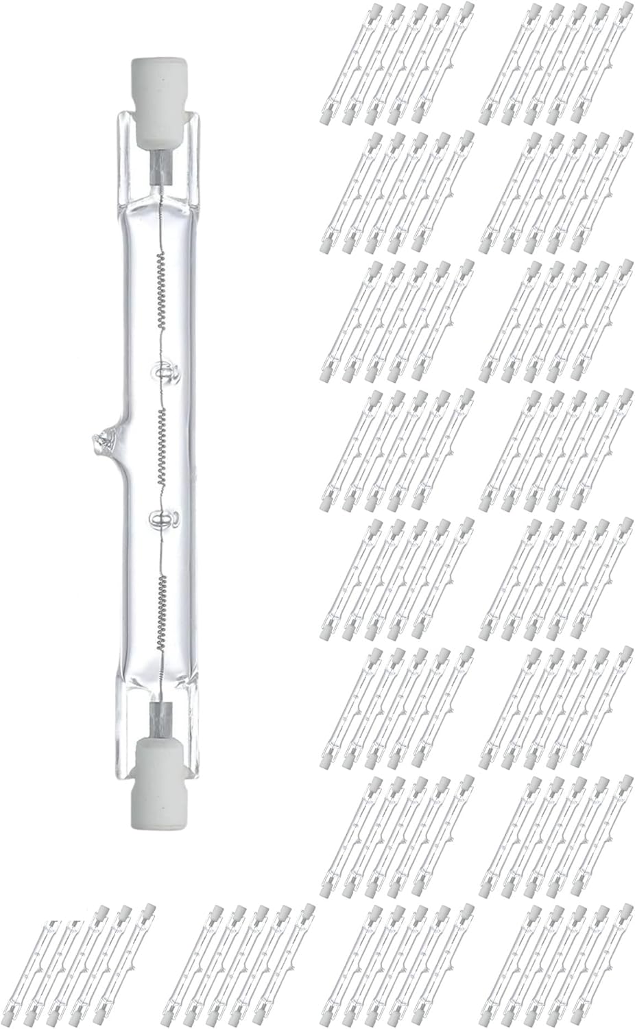 CLAR - Halogen Leuchtmittel 80W R7S 78mm Dimmbar, Halogenstab 78mm, Leuchtmittel R7S, Ersatz Für Halogenstäbe (Pack 100)