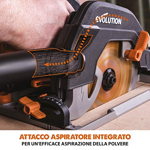 Evolution Power Tools   R185CCSX Sega Circolare Multi Materiale 185 mm Compatibile con Binario Guida (Pacchetto Abbinato con Binario da 1020 mm Incluso), 230 V : Amazon.it: Fai da te
