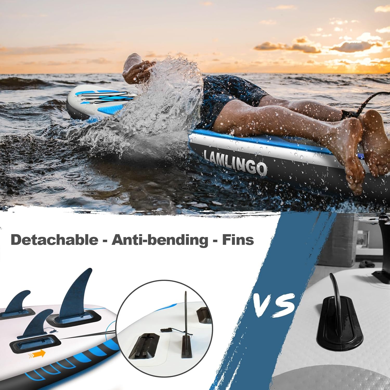 Rolimate Tavola da SUP 320×82×16cm SUP Gonfiabile, capacità di Carico di 200kg, Stand Up Paddle Board, ISUP Tavola da Surf con Pompa ad Aria, Pagaia Regolabile, Linea Sicurezza
